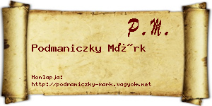 Podmaniczky Márk névjegykártya